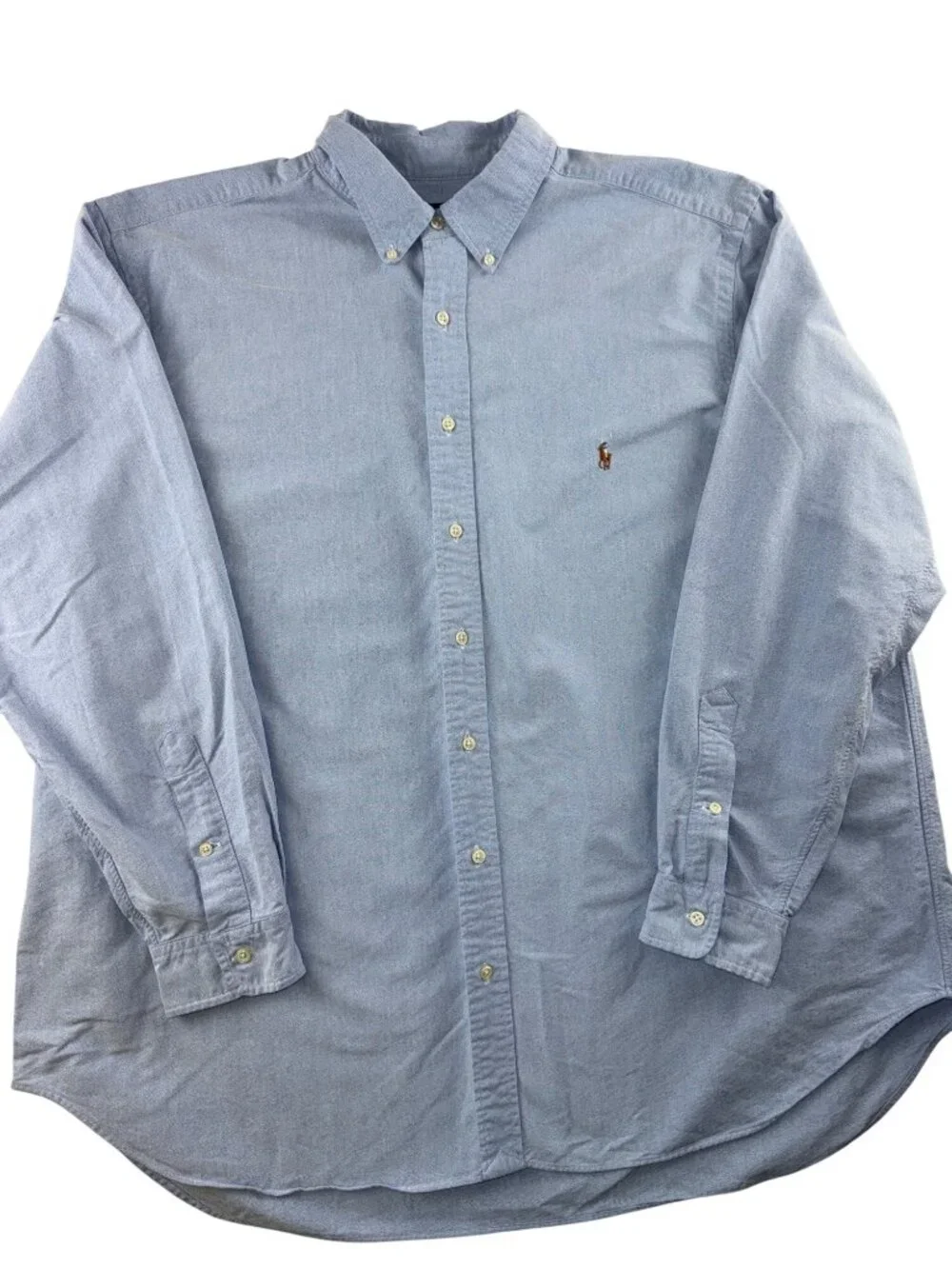 alph Lauren Men's 2XB Big Blue Oxford Button Down Shirt 100% Cotton Pony